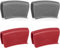 SIRLOMU Mangos de silicona para ollas, sartenes de hierro fundido, cocinas y hornos, 2 pares (rojo, gris)