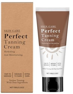 Perfect Tanning Cream, Selbstbräunungslotion Körper, Selbstbräuner, Intensive Tanning Gel, Shine Brown Bräunungsbeschleuniger Sonnencreme, Schnelle Bräunung Selbstbräuner Gel für Gesicht und Körper
