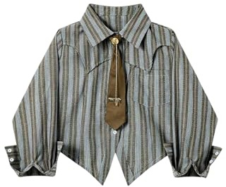 SOLY HUX Women's Striped Print Button Down College Shirts Long Sleeve Tie Blouse Tops Preppy Clothes Multi Striped Medium