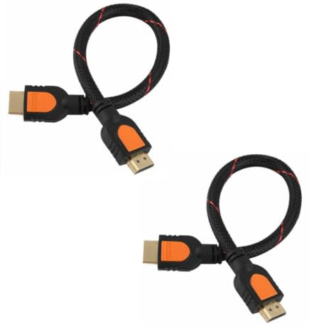 Western Gadget® Short HDMI Cable 30cm Braided High Speed 1.4V – Gold Plated Connectors – Full HD 1080P 3D Compatible – for TV, Monitor, PS4, Xbox, Sky, PC, Laptop, Projector (Pack Of 2)