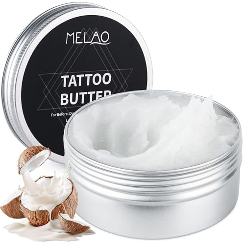 VRAIKO MELAO Tattoo Butter Aftercare 5.3oz Tattoo Balm | Enhancing Old Tattoos & Hydrate New Ink | Shea Butter Jojoba & Coconut Oil Clean Formula Cream| No-Petroleum