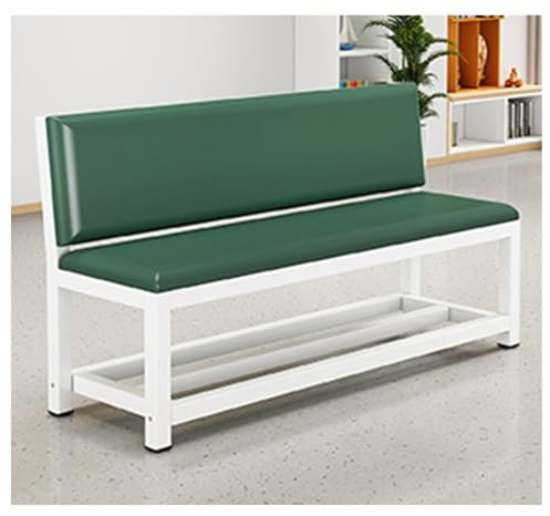 LIKANGLONGJU Wartezimmer Stühle aus Metall, Sitzbank Mehrsitzer Lobbystühle mit Ablagefach, Sitzfläche und Rückenlehne aus Schaumstoff, Sitzhöhe 45 cm(Green,60x45x80cm/24x18x31in)