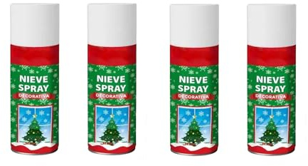 Nieve Decorativa Artifical 150ml Decoración Navidad para Arboles y Cristales. (4 Unidades)