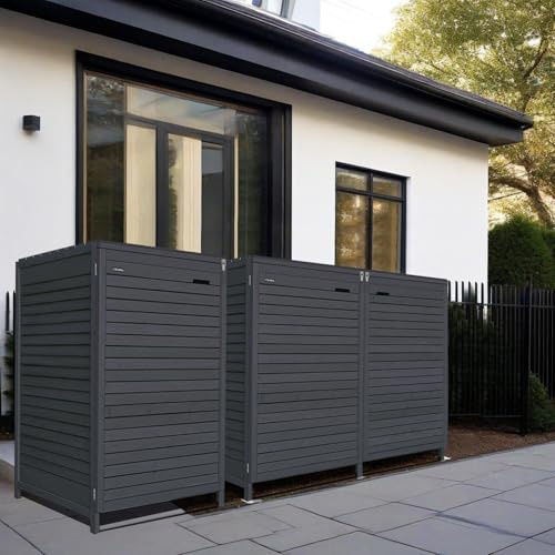 Mülltonnenbox Mülltonnenverkleidung ADRIA24 für 3 Tonnen 240L imprägniert in anthrazit Müllcontainer Mülltonnenschrank Mülltonne