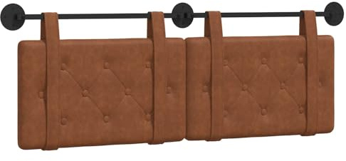 vidaXL Hängevorderseite Wandmontiert Braun 130 x 55 x 5 cm Antikes PU, Modernes Rechteckiges Wandkopfteil, Minimalistische Schaumstoff-Rückenlehne, Elegante Innendekoration für Schlafzimmer, Schicke