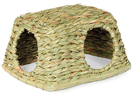 Prevue Pet Products Nature's Hideaway Grass Hut Small Animal Toy - for Guinea Pigs, Rabbits, Chinchilla, Hamsters, Gerbils, & Mice, Woven Hay & Grass, Natural Hide & Explore Toy - Medium
