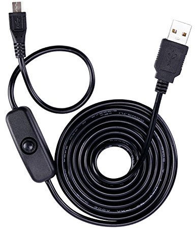 Hapurs RPI Raspberry Pi A + B + B Micro cavo USB con ON/OFF - Easy Start/Reboot!
