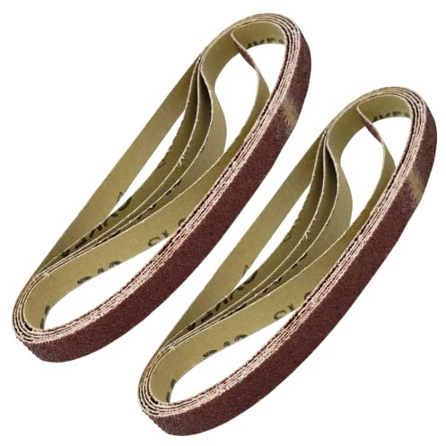 Dapetz ® 10Pcs Sanding Belts 13 x 457mm – Aluminum Oxide 40 Grit Abrasive Belts for Black+Decker Power Sanders, Grinding, Sharpening, Sanding Wood, Paint, Varnish, and Plastics