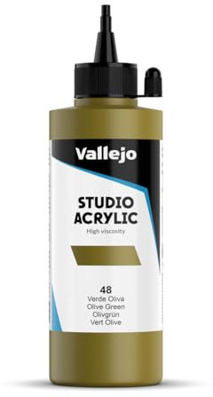 Vallejo ACRYLIC STUDIO, PINTURA ACRÍLICA, 200ML, VERDE OLIVA, Nº 48