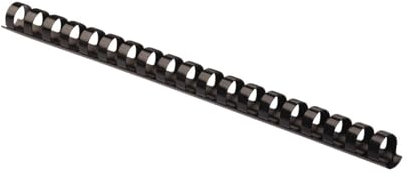 Fellowes Binderücken für Plastikbindung, 12 mm Durchmesser, 21 Ringe, für A4 Dokumente, schwarz, Packung mit 25 Stück