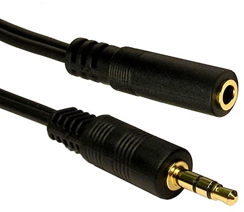 3.5mm STEREO MALE JACK to FEMALE SOCKET HEADPHONE SPEAKER AUX EXTENSION LEAD 1.5m Length 1.5 METRES