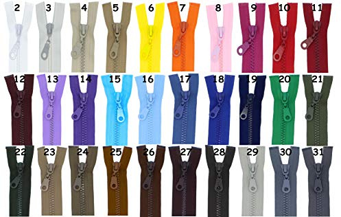 FIM Reißverschluss Plastik Zähne Nr.5 mittelgrob Teilbar für Jacken Farbe: 1 - schwarz (322), 55cm lang