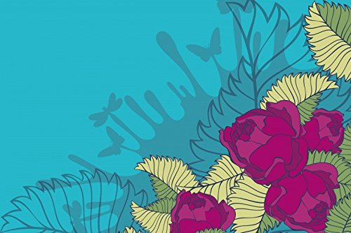 1art1 Fleurs Sticker Mural Roses Fuchsia Poster Papier Peint Autocollant 180x120 cm