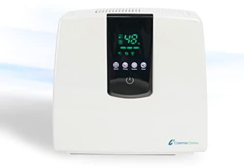 Ozono Hogar - Purificador de Aire Digital 5 en 1 - con CADR de 104,5 m3/h, Filtro HEPA y Filtro de Carbón Activo - Ideal para Alergias y para el Desinfectar el Hogar - con Función Ozono