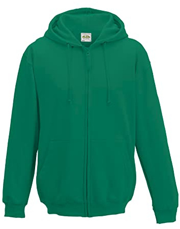 AWDis Just Hoods Men's Zoodie Hoodie, Green (Bottle Green), Medium
