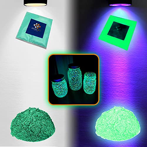 Resin Pro Pigmento additivo polvere ULTRA fluorescente - UV luminescente - si illumina al buio - per resine epossidiche - per creazioni artistiche, fai-da-te e bricolage 20g (Verde Fluo)