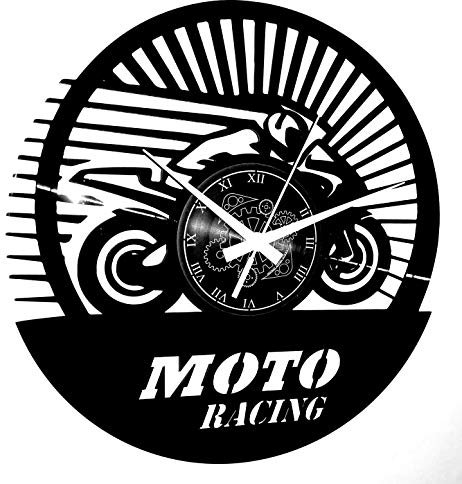 Instant Karma Clocks | Moto Racing Wanduhr | Motorradfahrer Geschenkidee | Wanddeko für Biker | Coole Racing Uhr für Männer