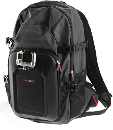 Navitech Action Camera Backpack With Black Storage Case And Integrated Chest Strap Compatible With The Dragon Touch Vision 3 4K WiFi Sports Action Camera