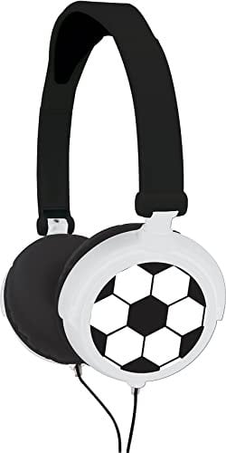 Lexibook, Football, Casque audio stéréo football enfant, puissance sonore limitée, pliable et ajustable, noir/blanc, HP015FO