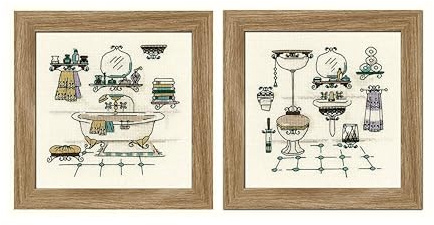 Riolis Kreuzstich-Set Badezimmer Interieur, Zählmuster
