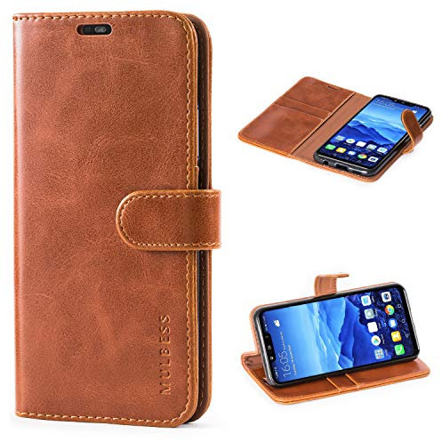 Mulbess Handyhülle für Huawei Mate 20 Lite Hülle Leder, Huawei Mate 20 Lite Handy Hüllen, Vintage Flip Handytasche Schutzhülle für Huawei Mate 20 Lite / Mate20 Lite Case, Braun