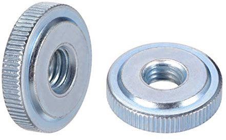 uxcell Knurled Thumb Nuts, M8 Female Threaded Thin Type, Blue Zinc Plating, Pack of 5