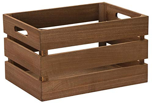 LAUBLUST Vintage Holzkiste mit Griffen - ca. 35 x 25 x 20 cm, Braun - Aufbewahrungskiste | Geschenkkorb | Dekobox