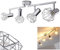 Deckenleuchte Orebro, Deckenlampe aus Metall in Chrom, 4-flammig, mit verstellbaren Strahlern, 4 x E14-Fassung, moderner Spot mit Gittern, ohne Leuchtmittel