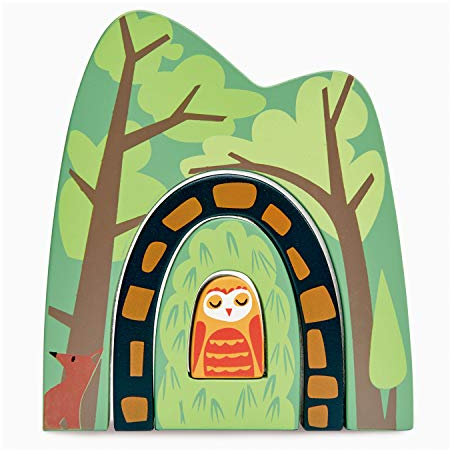 Tender Leaf Toys Eisenbahnzubehör (Holzspielzeug, Wald-Tunnel, Material Holz, Kinderspielzeug, fördert die Feinmotorik, Bunt) 7508753