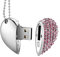 GARRULAX Cle USB, Premium imperméable clé USB2.0, 8Go / 16 Go / 32Go / 64Go Cles USB Type de Coeur Diamant Stockage de données Haute Vitesse Memory Stick Pendrive