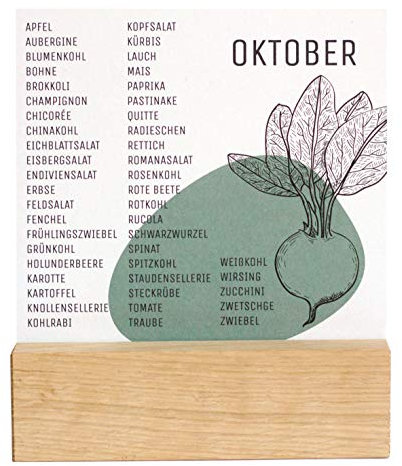 Zeit für Gutes Saisonkalender für Obst und Gemüse (Holzsockel)