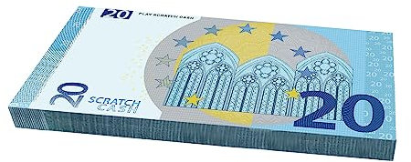 Scratch Cash Euro - 100 Banconote Finte da 20€, Fac-Simile Euro, Dimensioni Reali