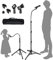 Microphone Stand, Microphone Tripod Adjustable Height up to 6 Feet Gooseneck Mic Stand Tripod Microphone Boom Stand with 2 Standard Mic Clips