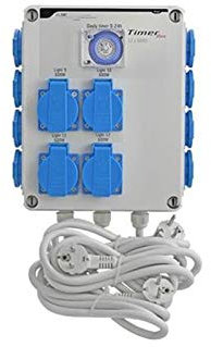 GSE Timer Box II 12x600 Watt + Heating 220 V - Grow Indoor Anbau Lampen Steuerung Rohr-Lüfter Zeitschaltuhr Bewässerung Ventilator Garten
