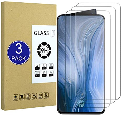 X-Dision [3 Piezas Compatible con Protector de Pantalla OPPO Reno 10X Zoom,Película Protectora 2.5D[Dureza 9H,Compatible con Estuches,A prueba Roturas] Premium Película Vidrio Templado