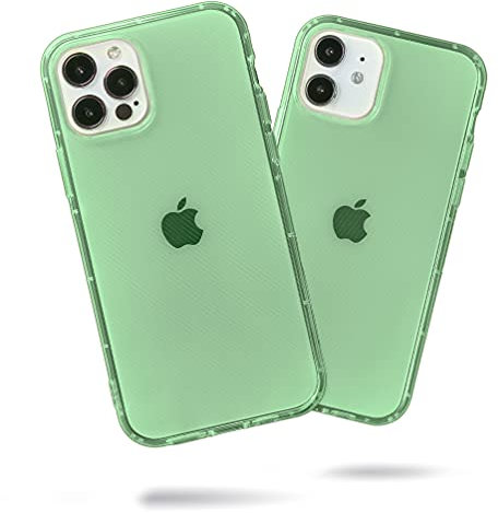 SteepLab Neon Highlighter Case for iPhone 12 & iPhone 12 Pro (2020, 6.1 Screen) - The Grippy Jelly Case w/Protective Air Pockets (Precious Emerald Green)