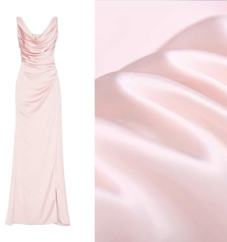 CISULI Satin-Stoff aus 100 % reiner Maulbeerseide, 16/19/30/40 Momme, leichtes Glanzmaterial, Stoff zum Nähen, Verkauf pro Meter, einfarbig (14, Seidensatin 16 Momme Breite 114 cm)