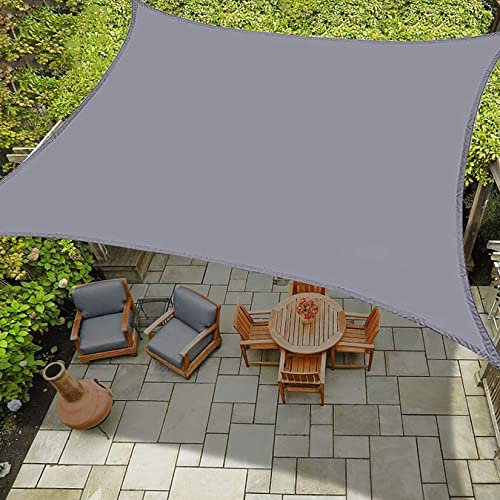 Voile d ombrage Balcon 4x5m Voile ombrage rectangulaire avec kit Bache pour pergola Mat de Fixation Toile ombrage Voile d ombrage Serre, Gris Foncé