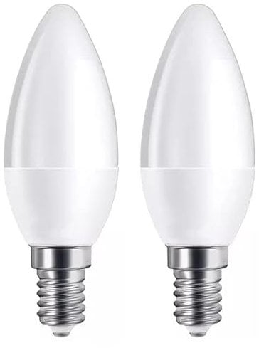 ADAKAT 2er Pack, LED Kerze 6W E14, kaltweiß 6000K