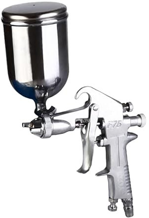 F-75G Hvlp Gravity Feed Air Spray Gun Automotive Latex Paint Compressor for Woodworking Cars Painting 44-73 PSI, 1.5 mm Tip (F-75G)