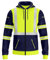 NOROZE Herren Kapuzenpullover mit Reißverschluss vorne reflektierend hohe Sichtbarkeit Sicherheitsmantel Taschen Sweatshirt Jacke (L, Stil 3: Neongrün/Marine)