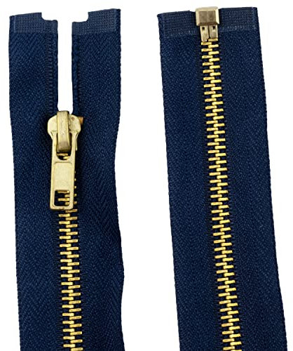 Aerzetix - C61517 - Set di 5 Cerniere separabili 75cm in Metallo - Cerniera Lampo - Colore Blu Scuro - cursore tiretto pelletteria Cucito Gonna Vestito Abito merceria Borsa Gilet