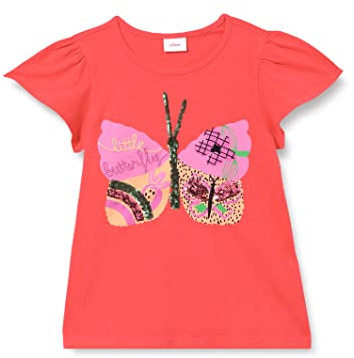 s.Oliver Junior Girl's T-Shirt mit Pailletten, ROT, 104/110