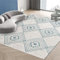 RUGMRZ Küchenteppich Waschbar Wohnaccessoires Deko Hausrenovierung Balkon Esszimmer rechteckiger Teppich moderner Stil rutschfest blau grau weiß Webteppich 160X230cm