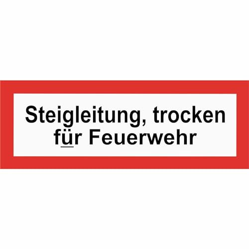 INDIGOS UG - Aluverbundplatte Schild 3mm - Hinweisschild für den Brandschutz Steigleitung, trocken für Feuerwehr - 21,00 cm x 7,40 cm - Warnung - Sicherheit - Hotel, Firma, Haus