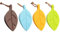 Door Wedge Stop, 4 Pcs Silicone Non-Slip Door Stops, Flexible Cartoon Leaf Shaped Door Stopper Wedge for Home Office - 4 Colors