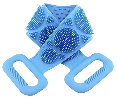 XTYPE Bath Brushes Body Scrubber Silicone Shower Exfoliating Brush Belt Back Scrub Massage Cleaner Cleaning Strap Bathroom Accessories