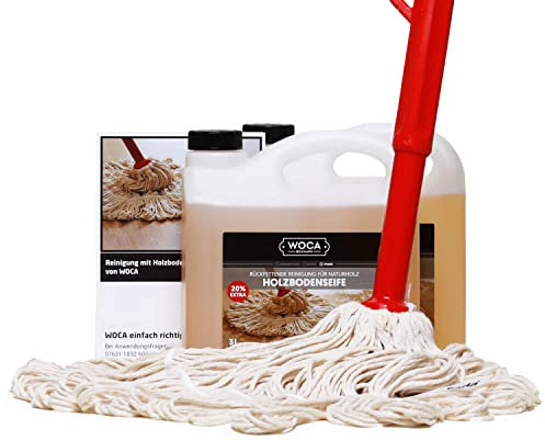Woca Swipe & Care Starter Set (2 x 3 Liter Holzbodenseife, Swepmop)