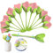 Blühen Blume Papier Handtuch Serviettenhalter, Grüner Kunststoff Blumen Serviettenhalter Serviettenringe(12 PCS)