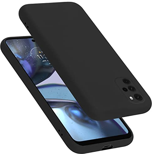 Cadorabo Hülle kompatibel mit Motorola Moto G22 Hülle Silikon Handyhülle für Moto G22 Case aus flüssigem Silikon- Kratzfeste und stoßfeste dünne TPU Schutzhülle - Liquid SCHWARZ
